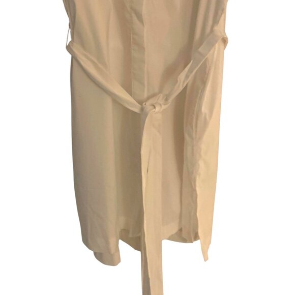 CHICO'S Solid White Cold Shoulder Sleeve Belted Women's Poplin Shirt NWT Size 0 - Picture 4 of 6